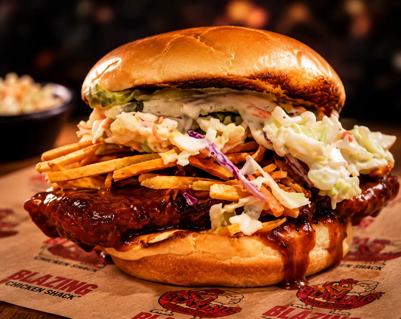 Gochujang Blaze Sando at Blazing Chicken Shack in downtown Winnipeg